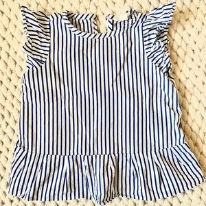 Crewcuts peplum striped sleeveless top